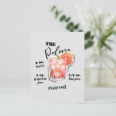 Paloma Recipe Cocktail Mixology Art Postkarte (Stehend Vorderseite)