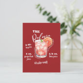 Paloma Recipe Cocktail Mixology Art Postkarte (Stehend Vorderseite)