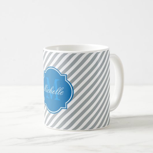 Paloma Stripes Monogramm-Tasse Kaffeetasse (VorderseiteRechts)