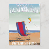 Palombaggia Beach, Frankreich Reiseplakat Postkarte (Vorderseite)
