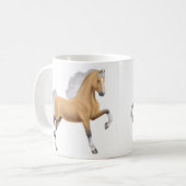 Palomino-Amerikaner Saddlebred PferdeTasse Kaffeetasse (Vorderseite Links)