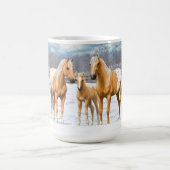 Palomino Appaloosa Pferde im Schnee Kaffeetasse (Mittel)
