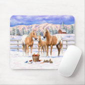 Palomino Appaloosa Pferde im Schnee Mousepad (Mit Mouse)
