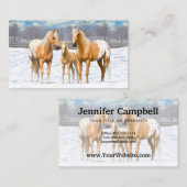 Palomino Appaloosa Pferde im Schnee Visitenkarte (Vorne/Hinten)