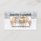 Palomino Appaloosa Pferde im Schnee Visitenkarte (Rückseite)