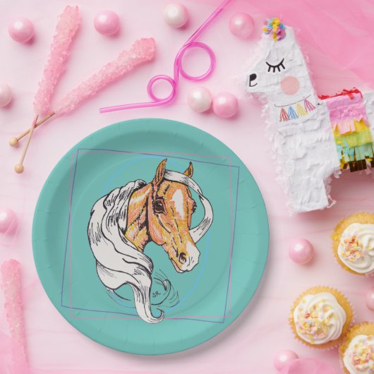 Palomino (aquamarin) pappteller (Party)