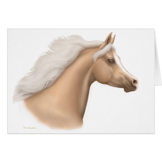 Palomino-arabische Pferdekarte (Vorderseite (Horizontal))