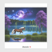 Palomino Belgisches Pferd unter einem Lila Sternen Aufkleber (Blatt)