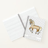 Palomino Cartoon Trotting Horting & Custom Text Notizblock (Innenseite)