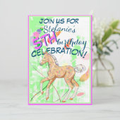 Palomino foal 2 (weiche pastellfarbene Blume/pic) Einladung (Stehend Vorderseite)