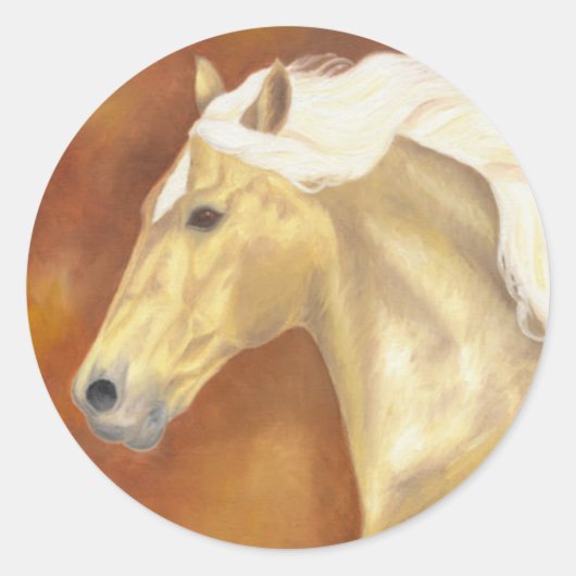 Palomino Galloping Runder Aufkleber (Vorderseite)