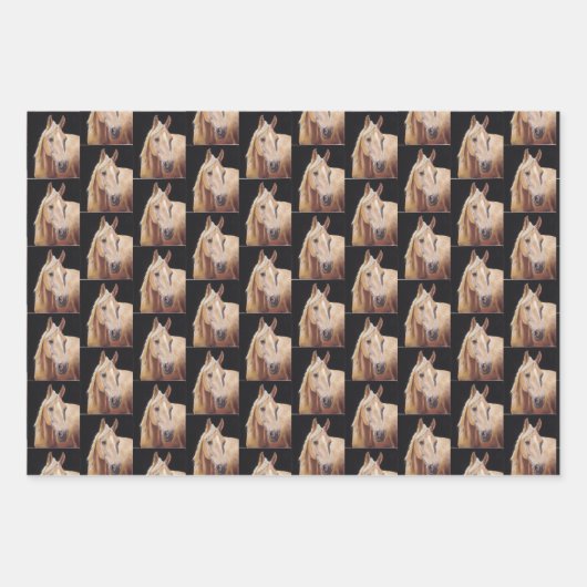 Palomino Horse Art Geschenkpapier Blätter (Vorderseite 2)