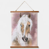 Palomino Horse Hanging Tapestes Wandteppich Mit Holzrahmen (Vorderseite)
