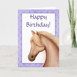 Palomino Horse Lila Happy Birthday Card Karte