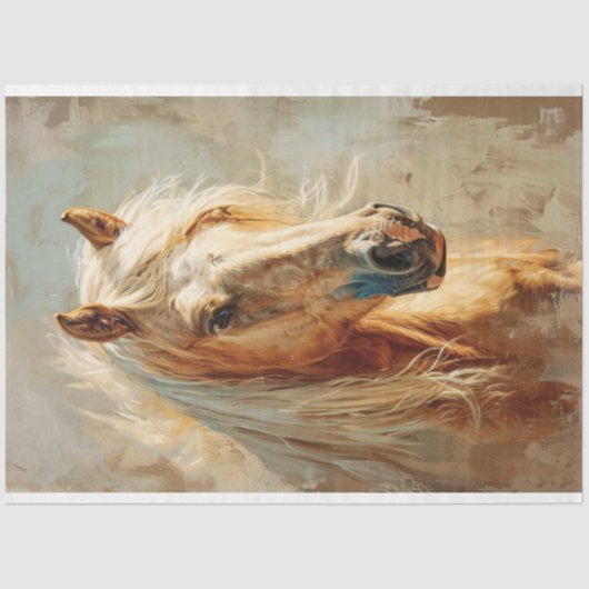 Palomino Horse Portrait Decoupage Seidenpapier (Vorderseite)