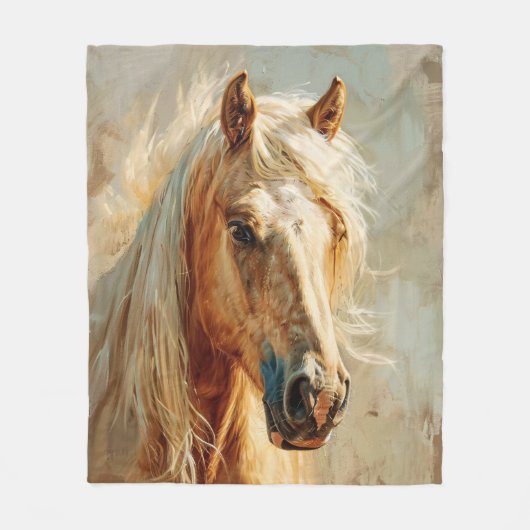 Palomino Horse Portrait Fleecedecke (Vorderseite)