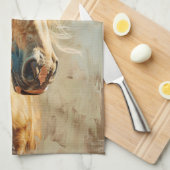 Palomino Horse Portrait Geschirrtuch (Viertel Falte)