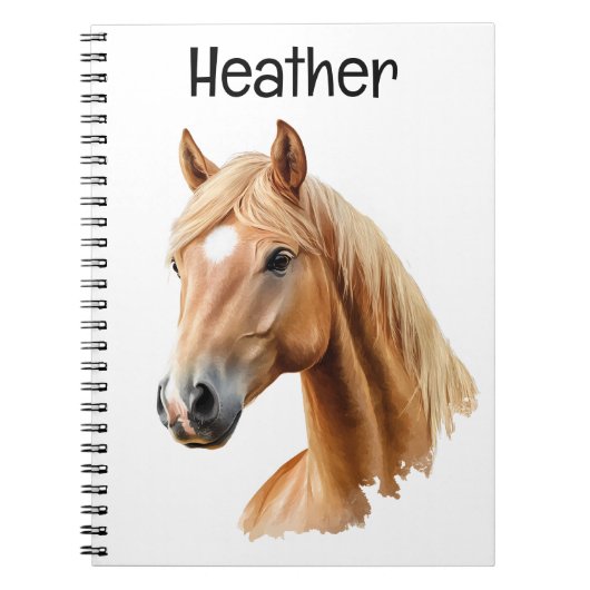 Palomino Horse Portrait Personalisiert Notizblock (Vorderseite)
