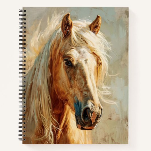 Palomino Horse Portrait Spiral Notizblock (Vorderseite)