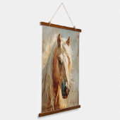 Palomino Horse Portrait Wandteppich Mit Holzrahmen (Gewinkelt)