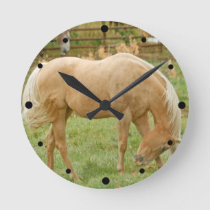 Palomino Horse Runde Wanduhr