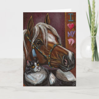 PALOMINO HORSE Tuxedo Cat Note Card Karte