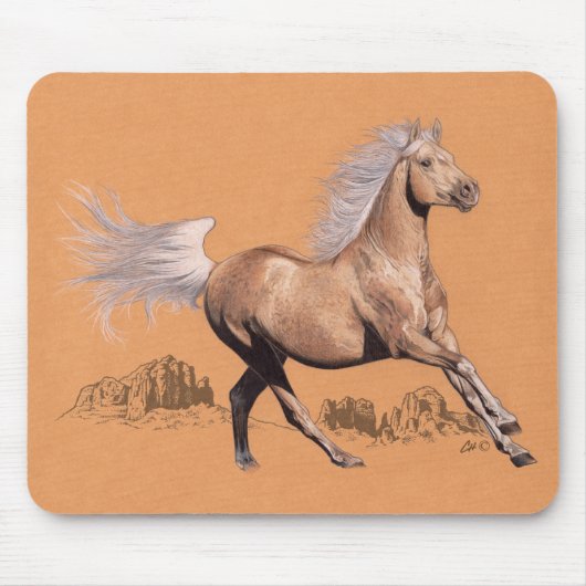 Palomino in farbigem Bleistift Mousepad (Vorne)