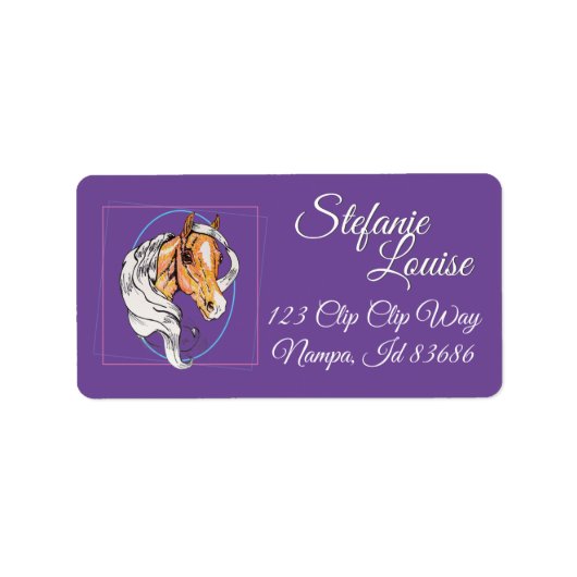 Palomino (lila) adressaufkleber (Vorne)