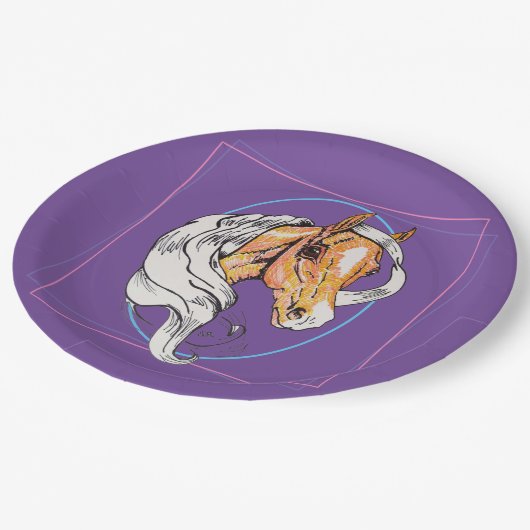 Palomino (lila) pappteller (Schrägansicht)