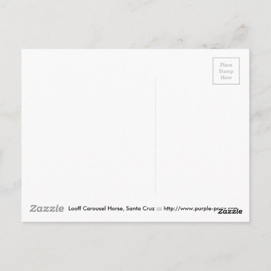 Palomino Looff Carousel Pferd Postkarte (Rückseite)