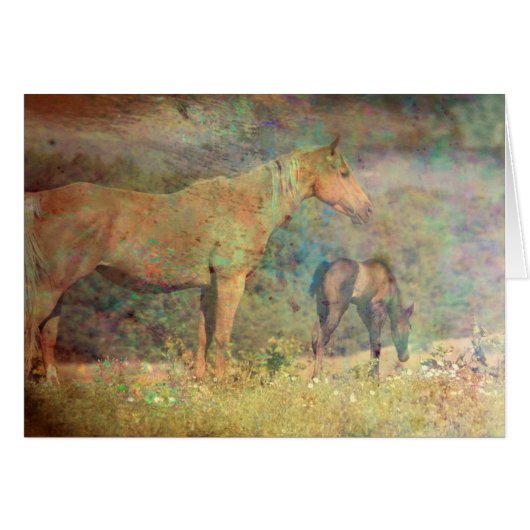 Palomino Mare and Foal (Vorderseite (Horizontal))