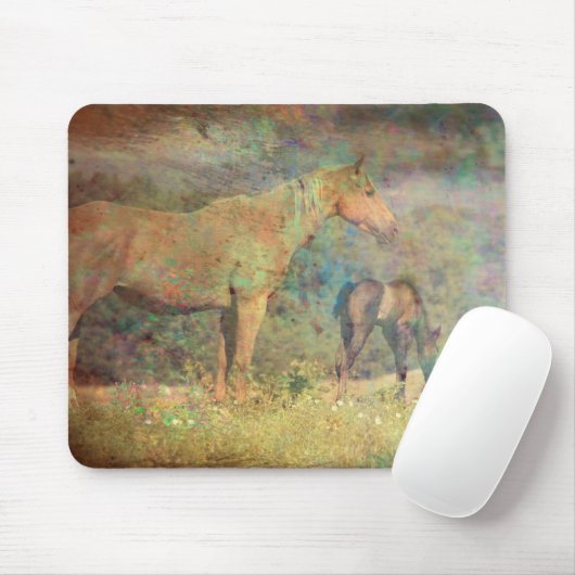 Palomino Mare and Foal Mousepad (Mit Mouse)