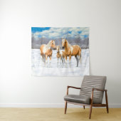 Palomino Paint Horns in Snow Wandteppich (Beispiel (Horizontal))