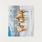 Palomino Paint Horns in Snow Wandteppich (Vorderseite)