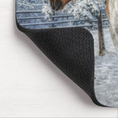 Palomino Paint Horse and Snow Equine Fotografie Mousepad (Ecke)