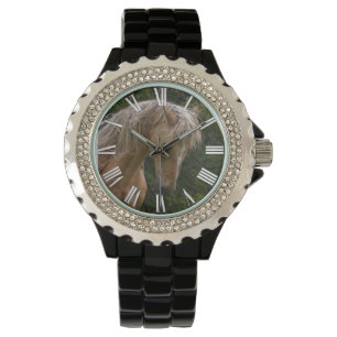 Palomino Paint Horse & Forest Foto Armbanduhr