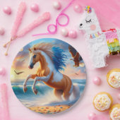 Palomino Paint Horse Ocean Pappteller (Party)