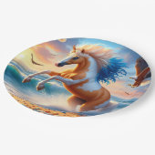 Palomino Paint Horse Ocean Pappteller (Schrägansicht)