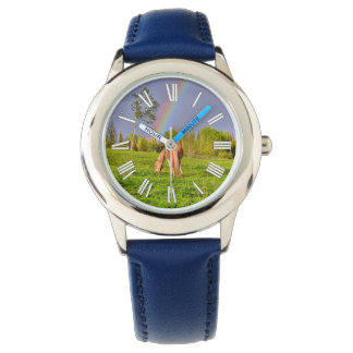 Palomino Paint Horse & Rainbow Horse Lover Foto Armbanduhr