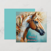 Palomino Paint Mustang Portrait Geburtstag (Vorne/Hinten)