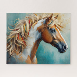 Palomino Paint Mustang Portrait Puzzle