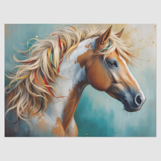 Palomino Paint Mustang Portrait Seidenpapier (Vorderseite)