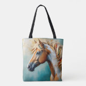 Palomino Paint Mustang Portrait Tasche (Rückseite)