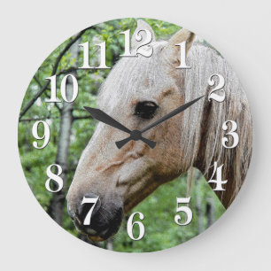 Palomino Paint Stallion Horse-lover Photo Große Wanduhr
