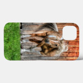 Palomino Paint Stallion und Barn für Pferdefreunde Case-Mate iPhone Hülle (Rückseite (Horizontal))