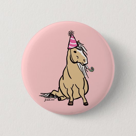 Palomino Party Pony Button (Vorderseite)