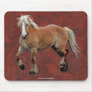 Palomino Percheron Kunst am Imitat Leder BG Mousep Mousepad