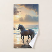 Palomino Pferd am Strand, Badhandtuch Set (Handtuch)