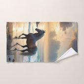 Palomino Pferd am Strand, Badhandtuch Set (Handtuch)