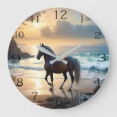 Palomino Pferd am Strand, Große Wanduhr (Vorderseite)